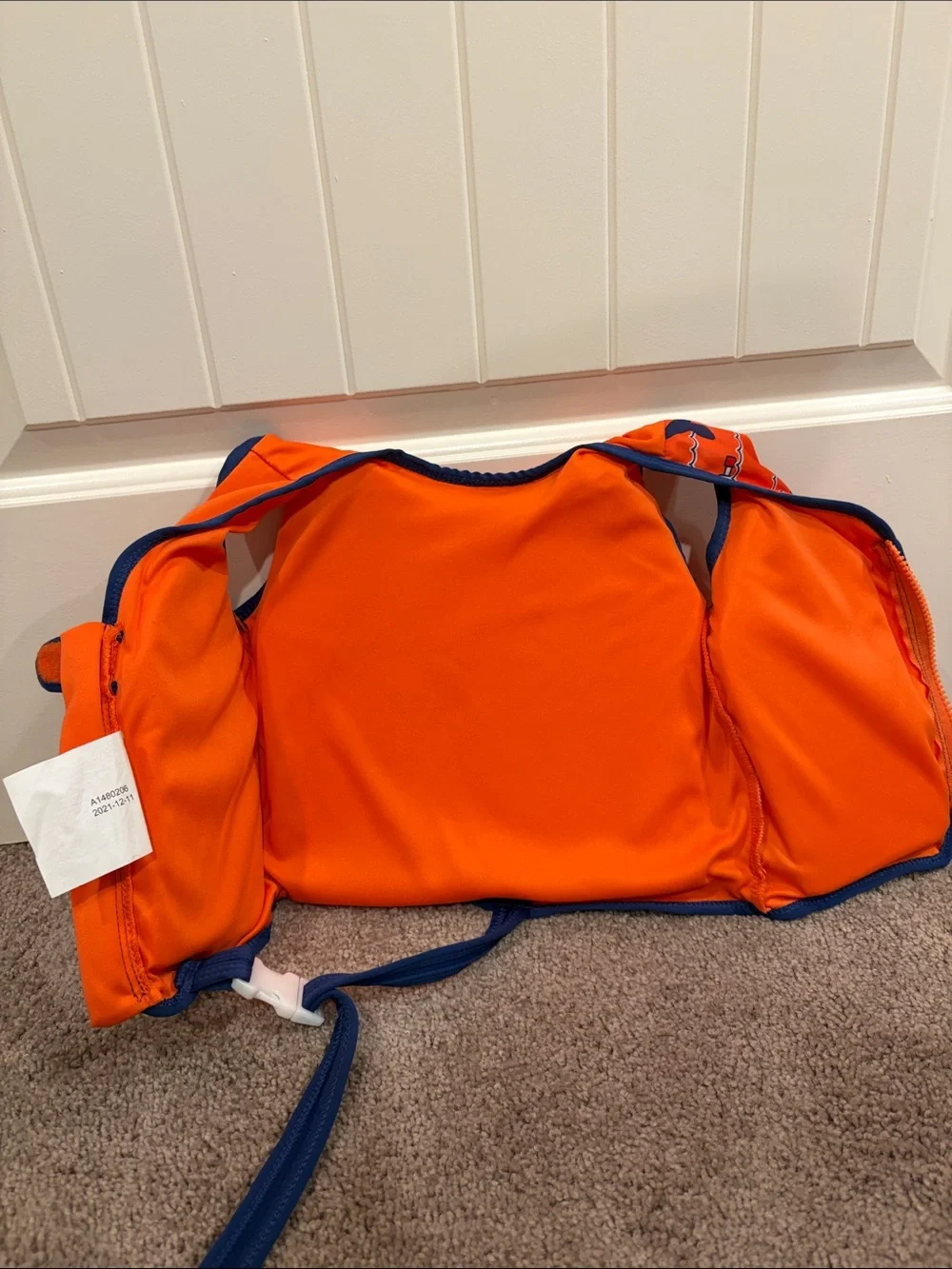 Kids Orange Shark Swim Vest - Safety Float Jacket